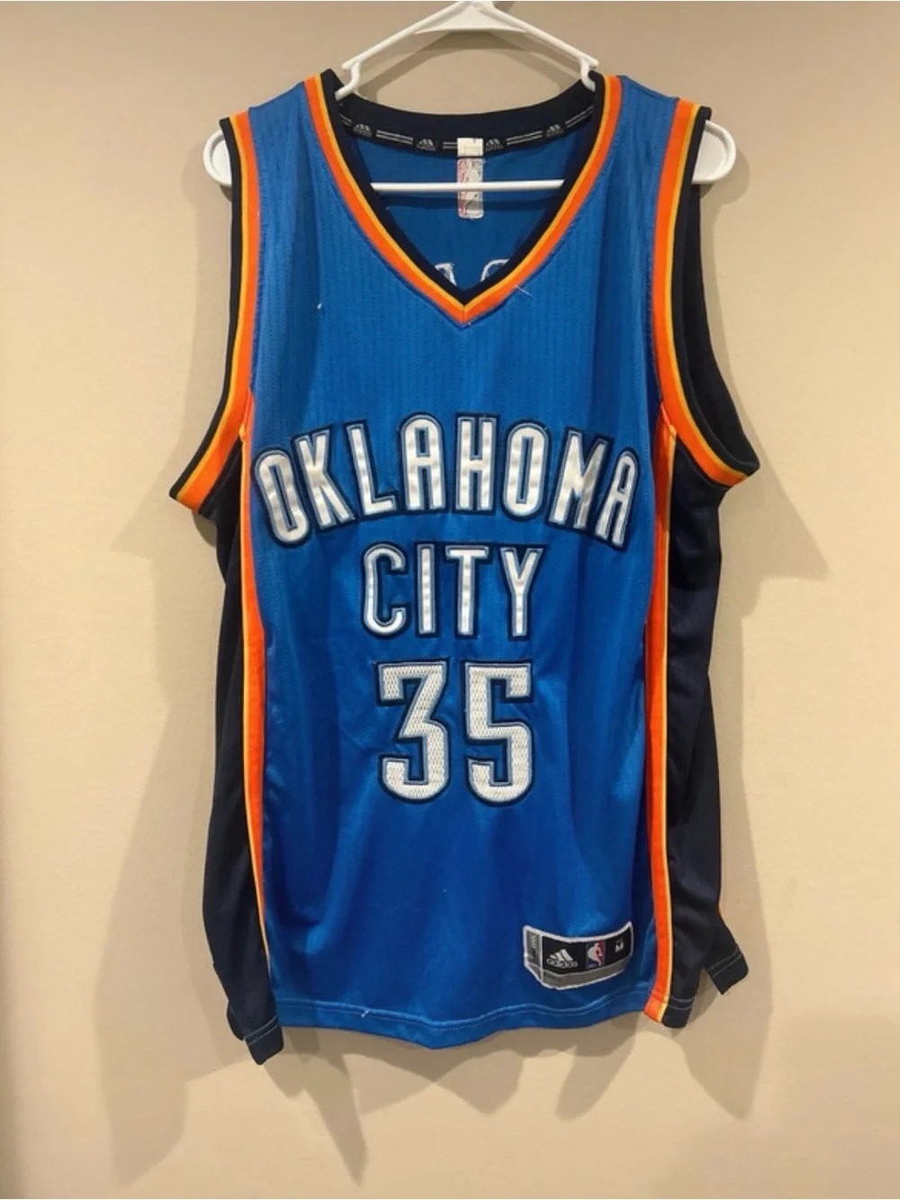 Kevin Durant Oklahoma City Thunder Adidas Jersey Blue #35 Adult Medium STITCHED